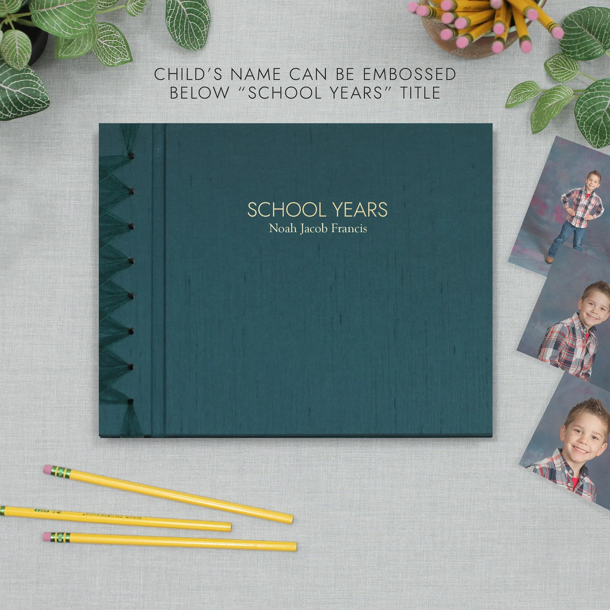 School Years Memory Album with Teal Silk Cover