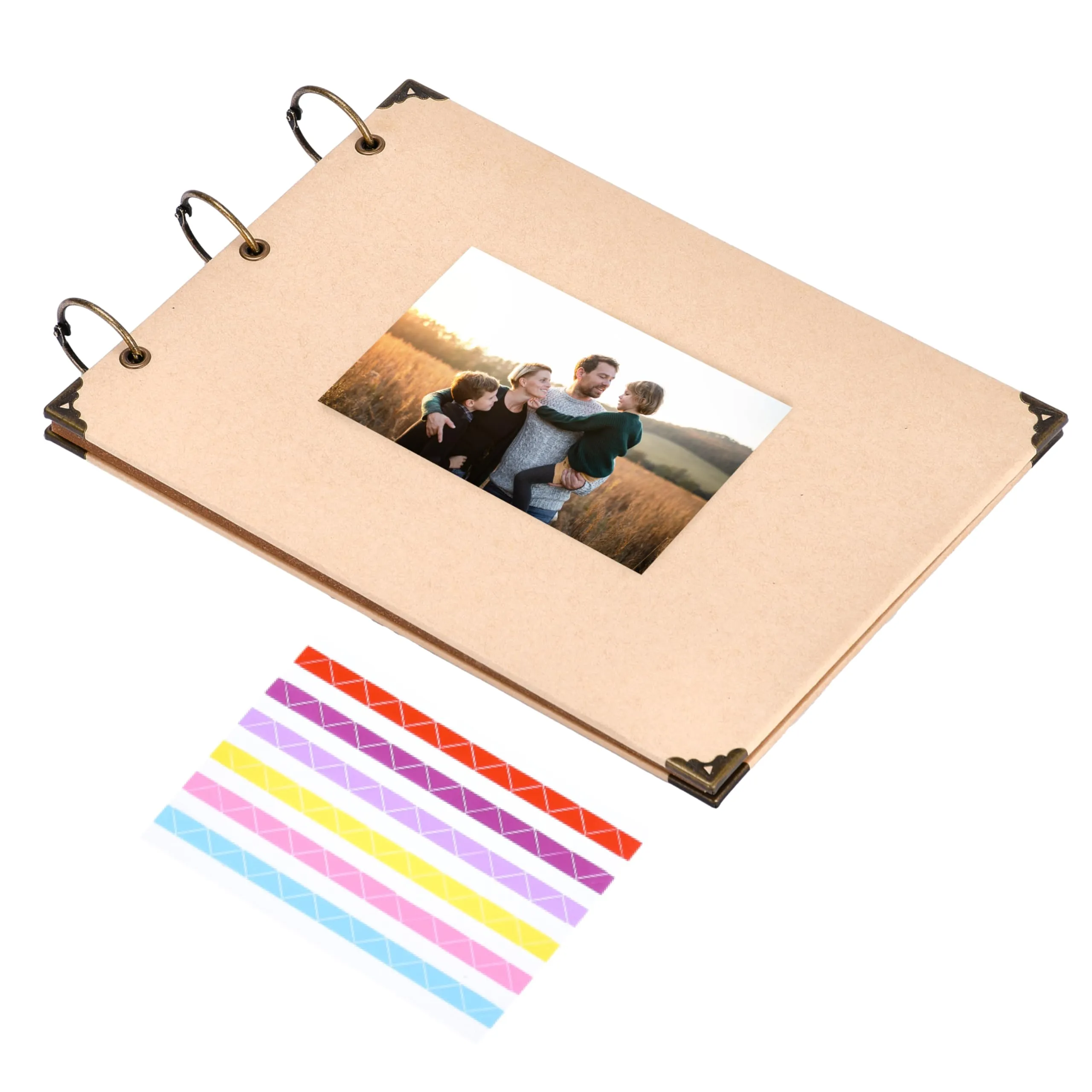 Spiral Bound Scrapbook Photo Album - 8x6-Inch, Durable Hardcover Memory Book