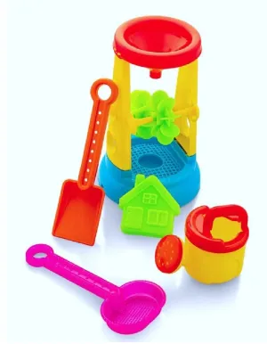 Storio Beach Sand Toys Castle Play Set with Fish, Crab Moulds for Kids & Toddlers, Useful for Gardening & Outdoor Tool Kit (Wheelie Theme)