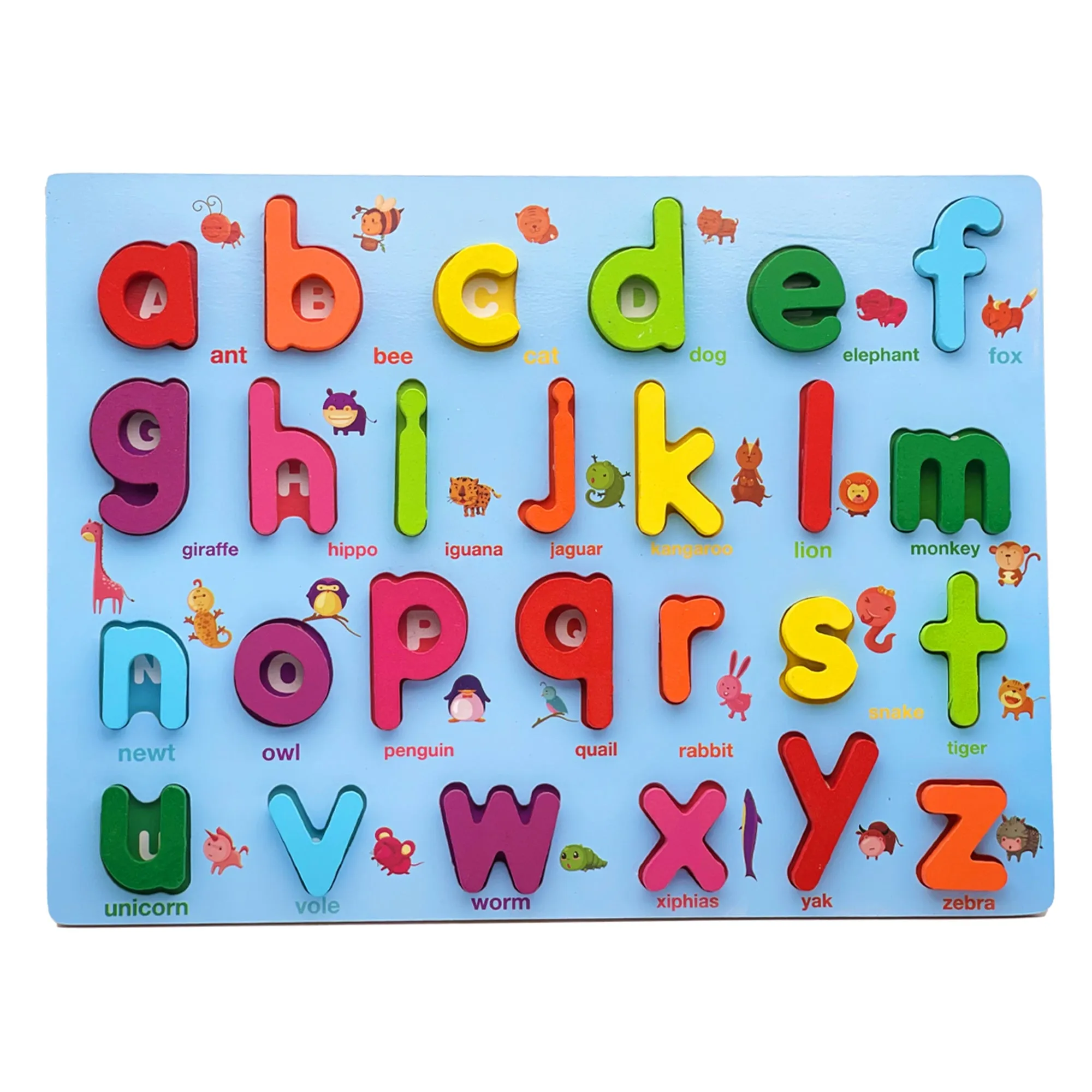 Zunammy Wooden Alphabet Puzzle Board & Number Educational Learning Toy